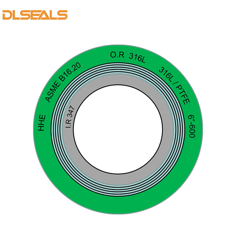 Junta enrollada en espiral para brida de 0,750 pulgadas, bobinado 304, relleno de grafito flexible, anillo exterior CRS